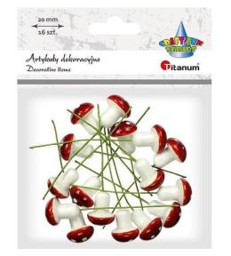 Muchomory styropianowe 17x20mm drucik 55mm 16szt