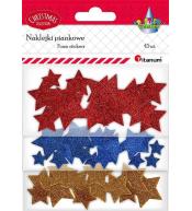 Naklejki piankowe brokatowe gwiazdki mix 45szt.