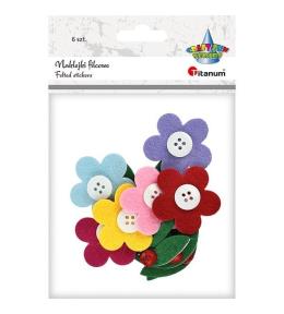 Naklejki filcowe 3D kwiaty 6szt