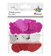 Naklejki piankowe serca mix 45szt