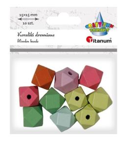 Koraliki drewniane kostki ścięte 10szt