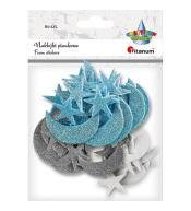 Naklejki piankowe brokat księżyce, gwiazdy 60szt