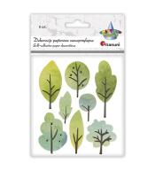 Naklejki papierowe 3D drzewa 8szt