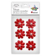 Dekoracje samoprzylepne 3D kwiaty czerwone 6szt