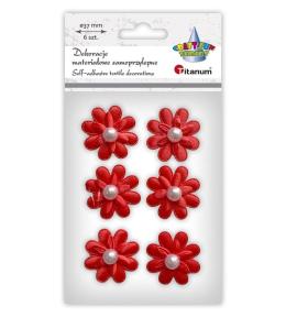 Dekoracje samoprzylepne 3D kwiaty czerwone 6szt
