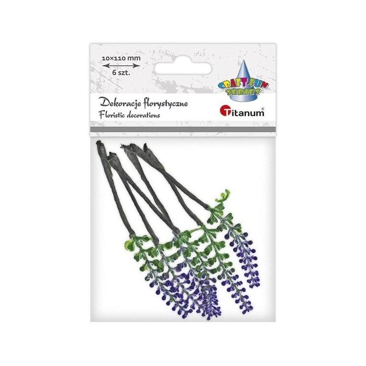 Kwiaty wrzosu fioletowo-zielone 10x110mm 6szt