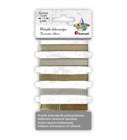 Wstążki 10mm 5x2m złote