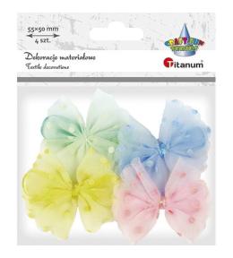 Aplikacje materiałowe kokardki 55x50mm 4szt