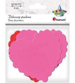 Dekoracje piankowe serca z falbanką mix 8szt