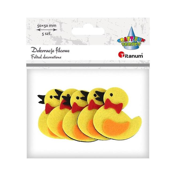 Filcowe kaczuszki 3D 53x50mm żółte 5szt