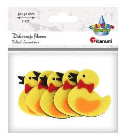 Filcowe kaczuszki 3D 53x50mm żółte 5szt