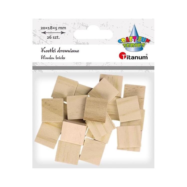 Kostki drewniane płytki 18x20x5mm 26szt