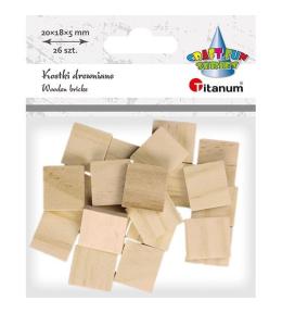 Kostki drewniane płytki 18x20x5mm 26szt
