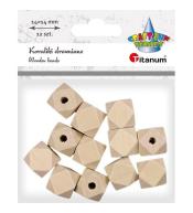 Koraliki drewniane kostki ścięte 12szt