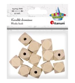Koraliki drewniane kostki ścięte 12szt