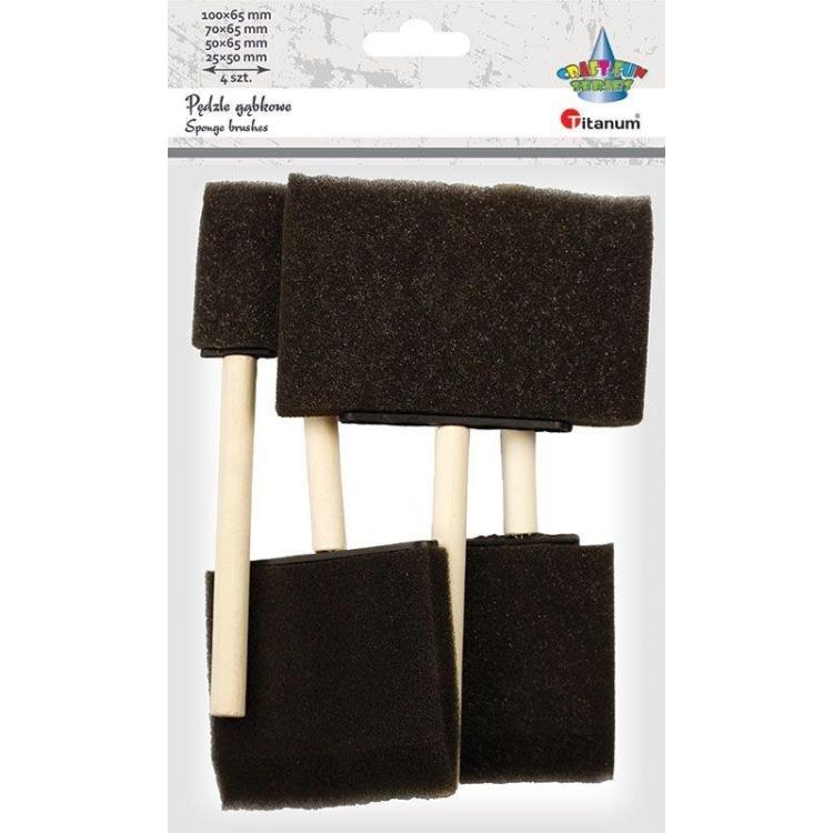 Pędzle gąbkowe płaskie mix 4szt