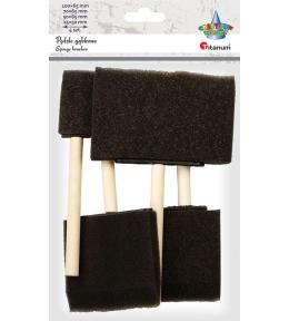 Pędzle gąbkowe płaskie mix 4szt