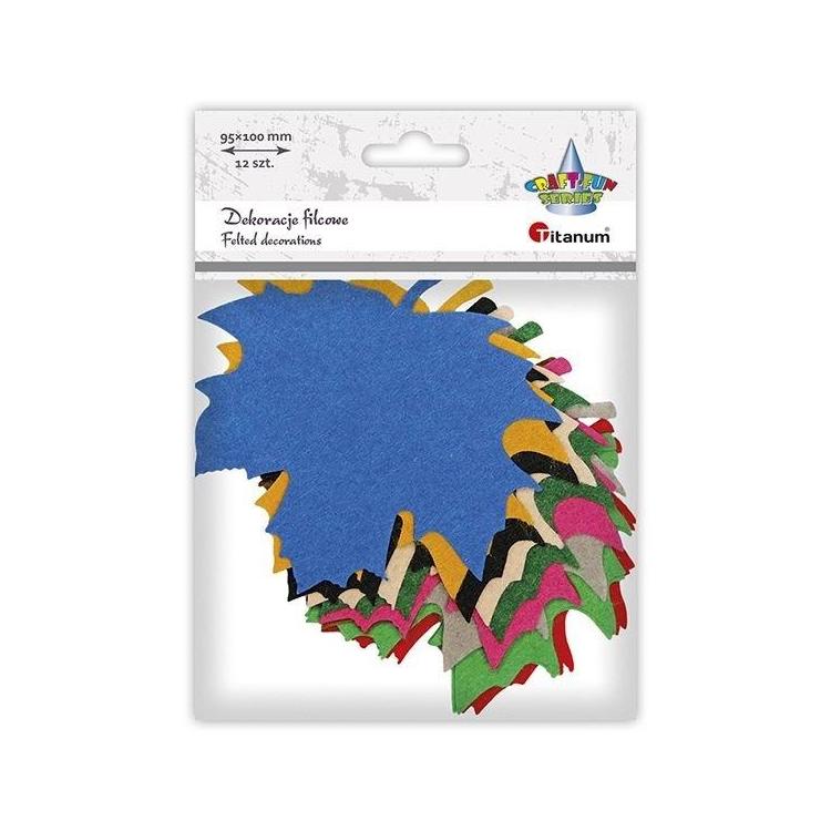 Filcowe liście klonu 100x95mm mix 12szt