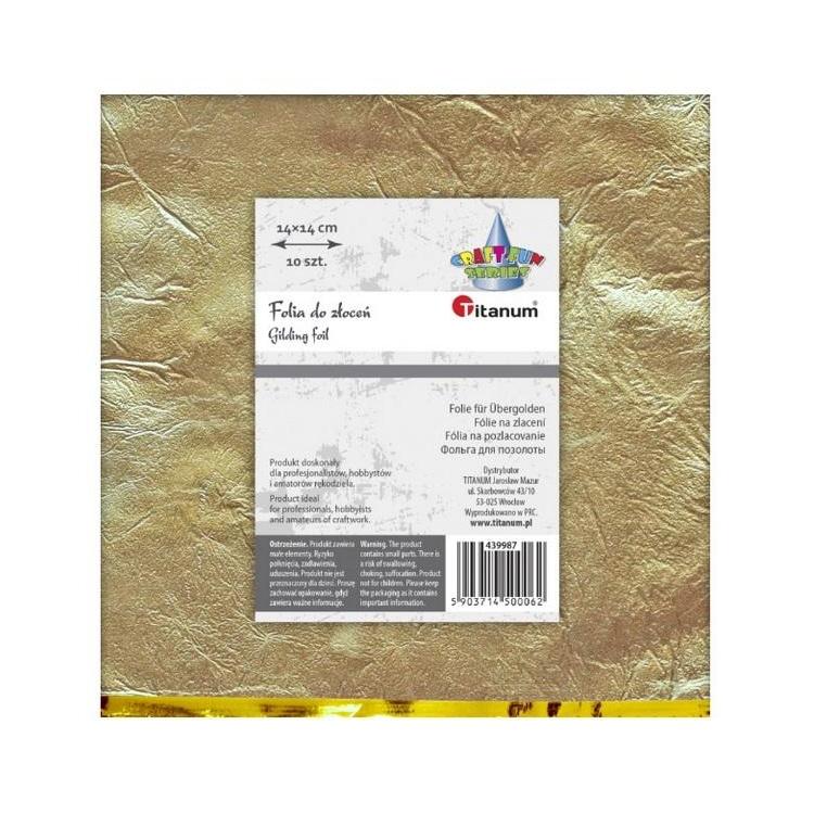 Folia do złoceń złota arkusz 14x14cm 10szt