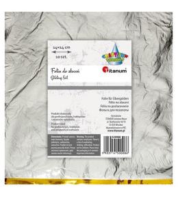 Folia do złoceń srebrna arkusz 14x14cm 10szt