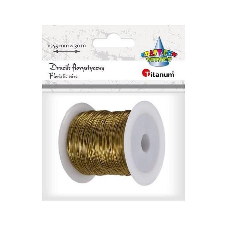 Drucik florystyczny 0,45mmx30m złoty