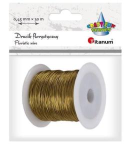 Drucik florystyczny 0,45mmx30m złoty