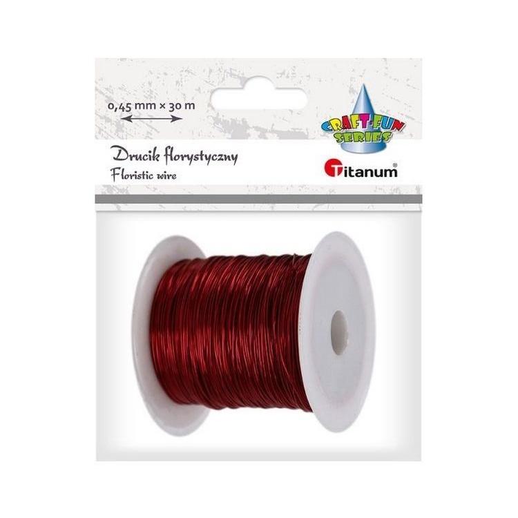 Drucik florystyczny 0,45mm x 30m czerwony