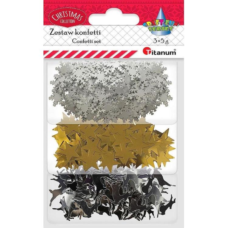 Konfetti zestaw Boże Narodzenie 3 kolory