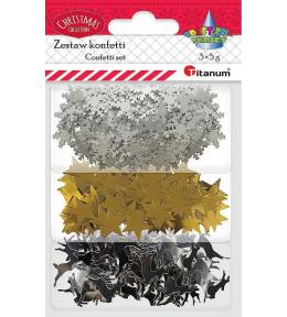 Konfetti zestaw Boże Narodzenie 3 kolory
