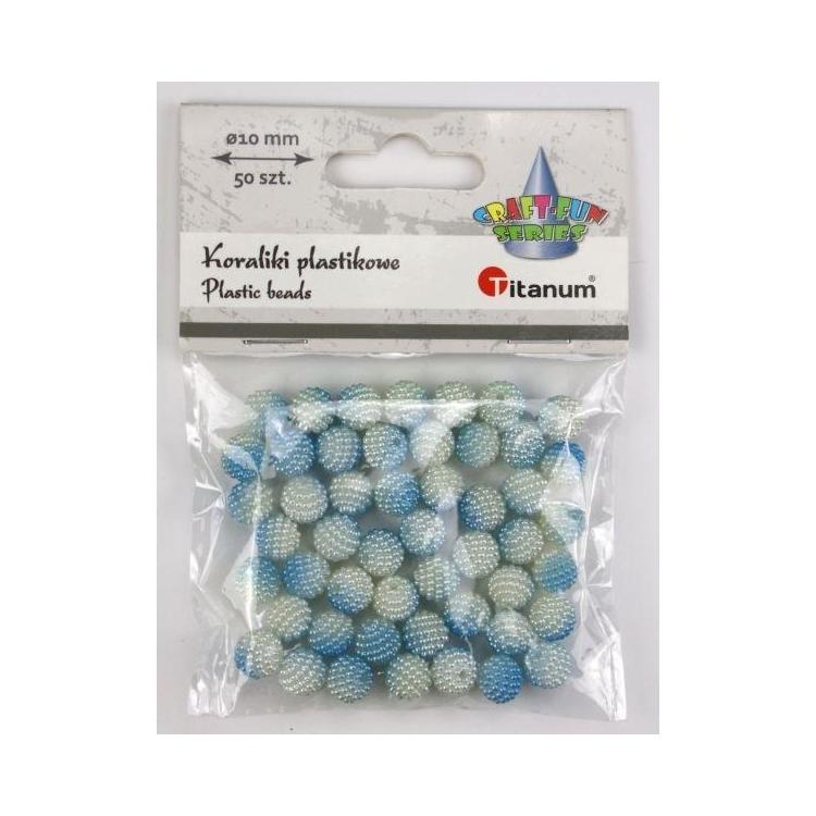 Koraliki plastikowe 10mm niebieskie ombre 50szt