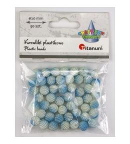 Koraliki plastikowe 10mm niebieskie ombre 50szt