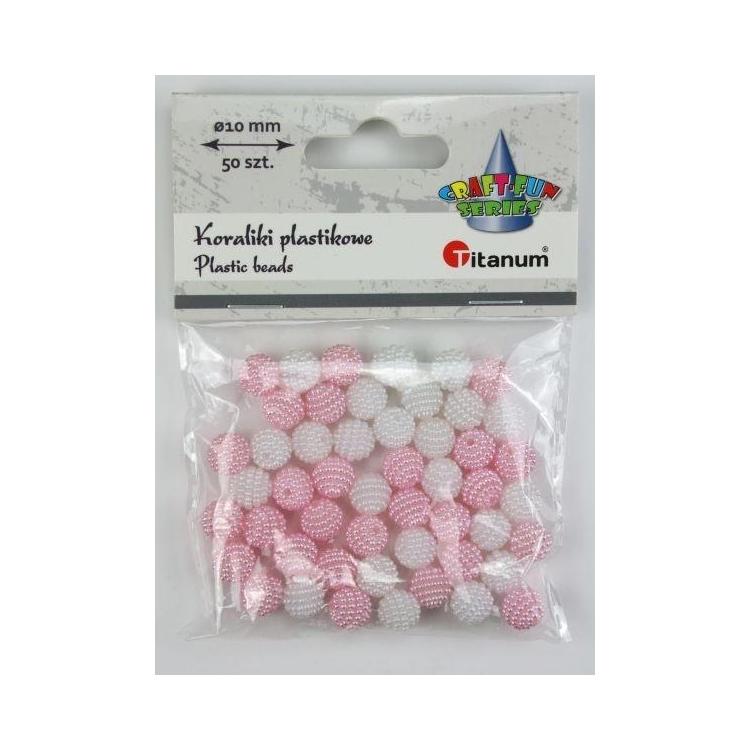 Koraliki plastikowe 10mm blado różowe 50szt