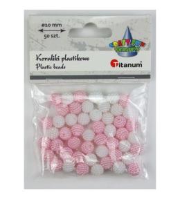 Koraliki plastikowe 10mm blado różowe 50szt