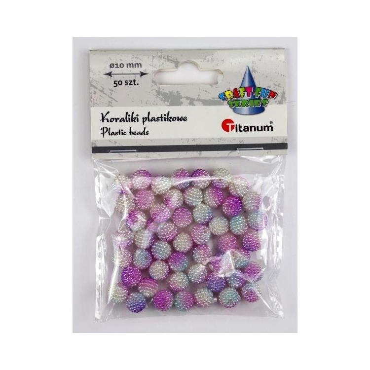 Koraliki plastikowe 10mm fioletowe ombre 50szt