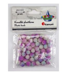 Koraliki plastikowe 10mm fioletowe ombre 50szt