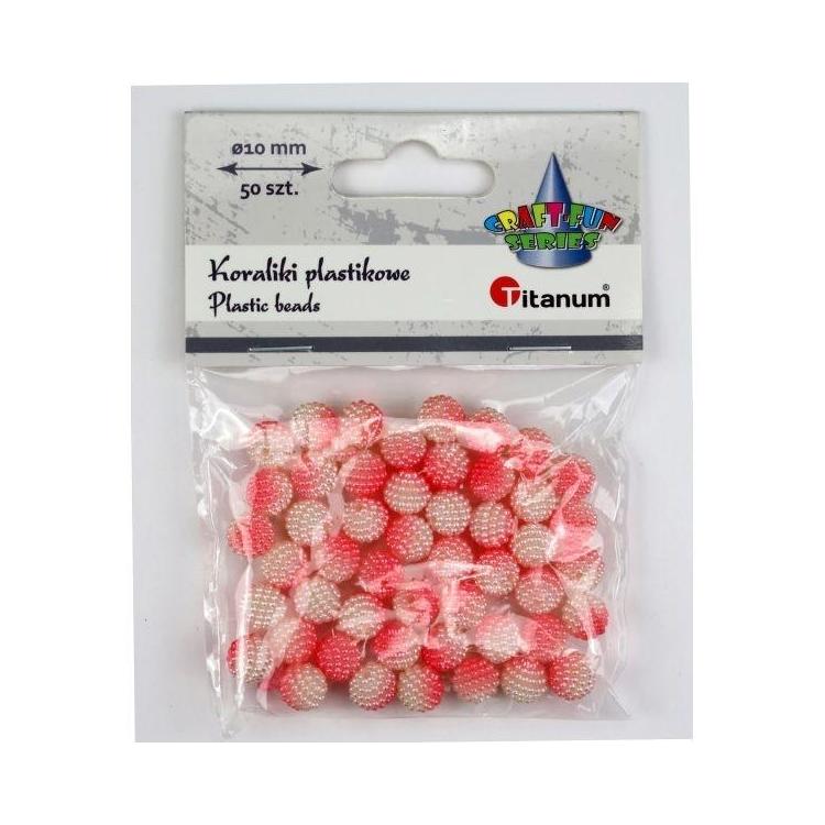 Koraliki plastikowe 10mm koralowe ombre 50szt