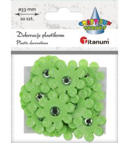 Dekoracje samoprzylepne 3D kwiaty limonkowe 20szt