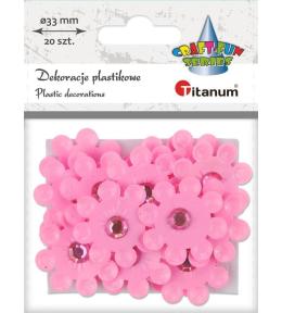 Dekoracje samoprzylepne 3D kwiaty różowe 20szt