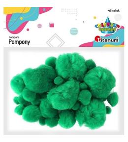 Pompony akrylowe zielone 45szt