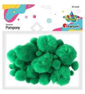Pompony akrylowe zielone 45szt