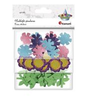 Naklejki piankowe kwiaty mix 40szt