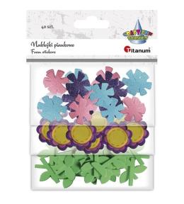 Naklejki piankowe kwiaty mix 40szt
