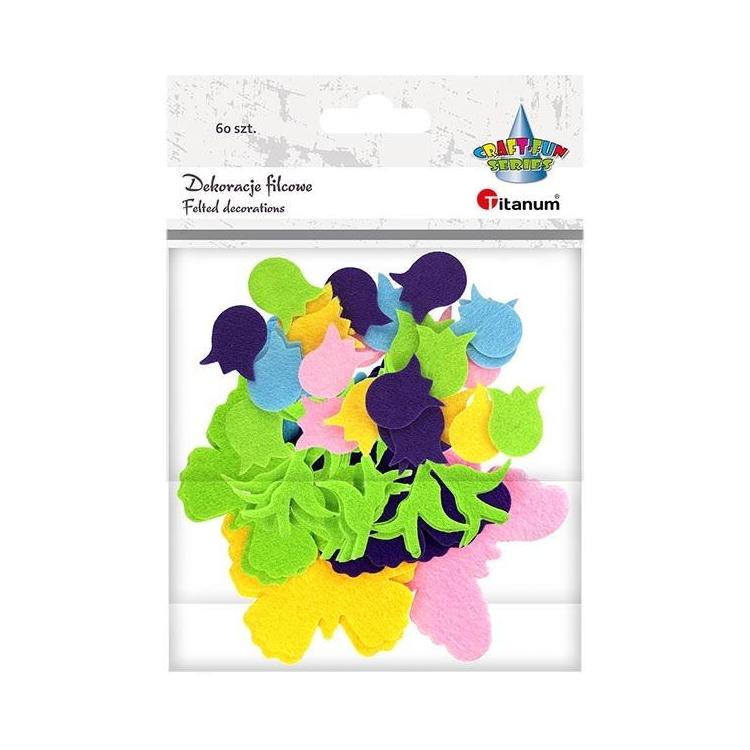Filcowe tulipany i motyle 60szt