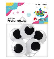 Oczy bez kleju i rzęs 40mm 8szt