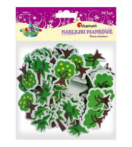 Naklejki piankowe drzewa mix 70szt