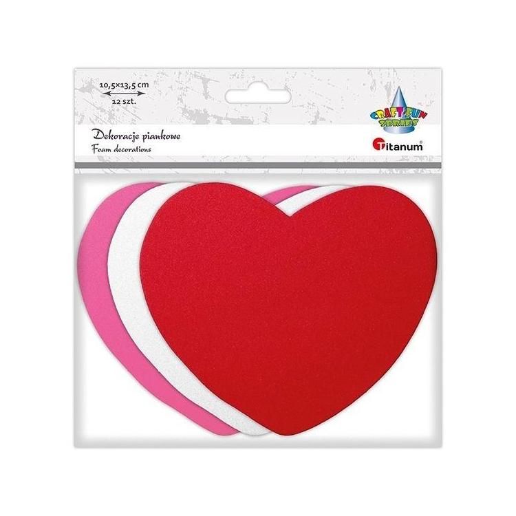 Dekoracje piankowe serca mix 12szt