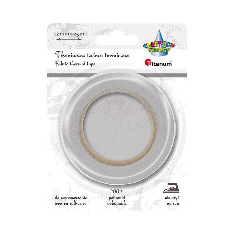 Taśma termiczna tkaninowa 12mm 25m biała
