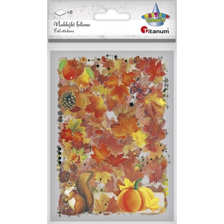 Naklejki foliowe 8 plansz dynie, liście, grzyby