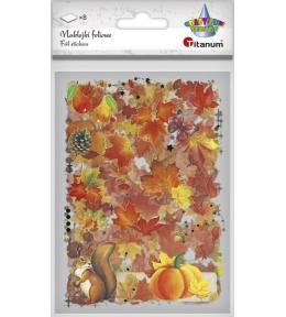 Naklejki foliowe 8 plansz dynie, liście, grzyby