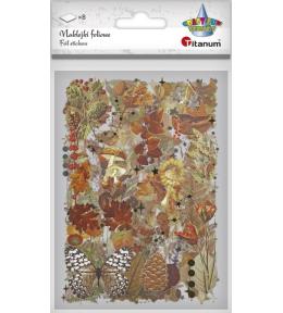 Naklejki foliowe 8 plansz liście, grzyby, szyszki